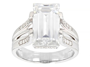 Moissanite Platineve Engagement Ring 10.20ctw DEW