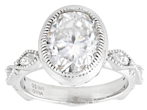 Moissanite Platineve Engagement Ring 4.96ctw DEW