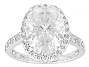 Moissanite Platineve Halo Ring 8.06ctw DEW