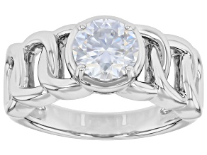 Moissanite Platineve Solitaire Ring 1.20ct DEW