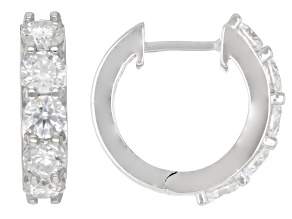 Moissanite Platineve Hoop Earrings 1.60ctw DEW.