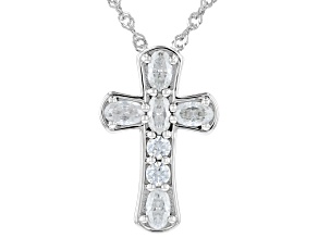 Moissanite Platineve Cross Pendant 1.50ctw DEW