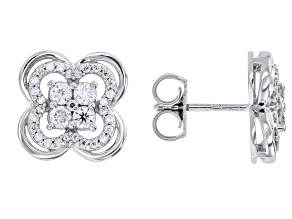 Moissanite Platineve Clover Earrings 1.04ctw DEW