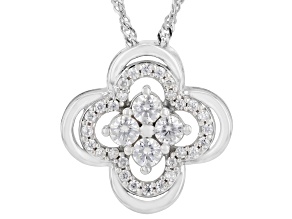 Moissanite Platineve Clover Pendant 0.68ctw DEW