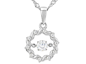 Moissanite Platineve Dancing Pendant with Chain 0.53ctw DEW