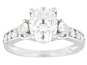 Moissanite Platineve Engagement Ring 2.66ctw DEW