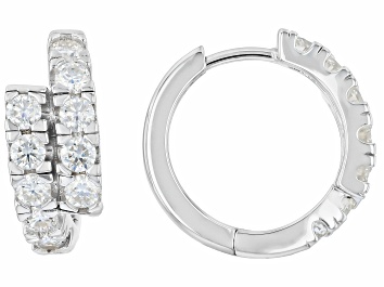 Picture of Round Moissanite Platineve Hoop Earrings 1.20ctw DEW