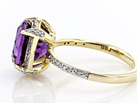 Purple Amethyst 10k Yellow Gold Ring 2 10ctw Jnm003 Jtv Com