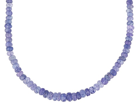 Blue Tanzanite  Beaded 14k Yellow Gold Necklace