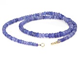 Blue Tanzanite  Beaded 14k Yellow Gold Necklace