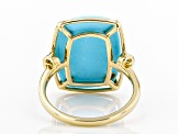 Blue Sleeping Beauty Turquoise 14K Yellow Gold Ring 0.01ctw