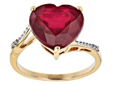 Red Mahaleo® Ruby 10k Yellow Gold Ring 8.82ctw