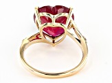 Red Mahaleo® Ruby 10k Yellow Gold Ring 8.82ctw