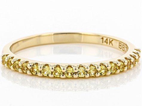 Yellow  Sapphire 14K Yellow Gold Band Ring .26ctw