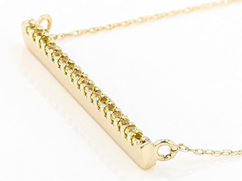 Yellow Sapphire 14K Yellow Gold Bar Necklace .26ctw