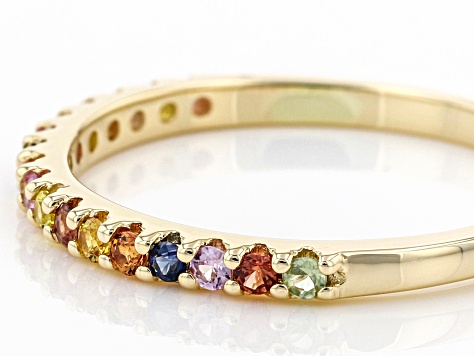 Multi-Sapphire 14K Yellow Gold Band Ring .26ctw