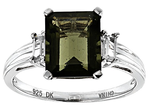 moldavite silver ring