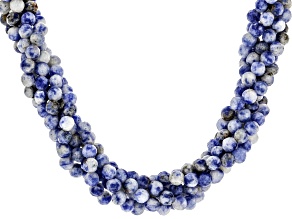 Blue Jasper Sterling Silver Torsade Necklace