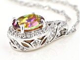 Multi Color Quartz Rhodium Over Silver Pendant with Chain 2.40ctw