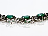 Green Onyx Rhodium Over Sterling Silver Frog Bracelet 2.45ctw