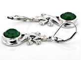 Green onyx rhodium over silver lizard earrings