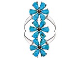 Blue Turquoise Rhodium Over Silver Ring .11ctw