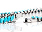 Blue Sleeping Beauty Turquoise rhodium over silver bracelet