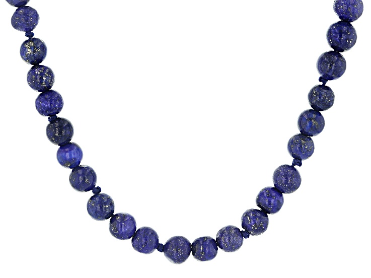 Natural 8mm Egyptian Blue Lapis Lazuli & Real White Pearl Necklaces 18/25/50/65"