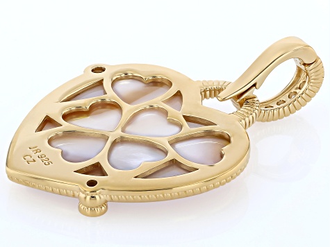 Judith Ripka Pink Mother-of-Pearl and White Cubic Zirconia 14K