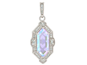 Judith Ripka White Aurora Borealis Rhodium Over Sterling Silver Enhancer 14.74ctw