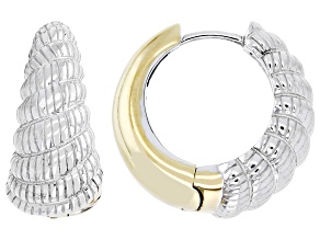 Judith Ripka Rhodium Over Sterling Silver and 14k Gold Clad Earrings
