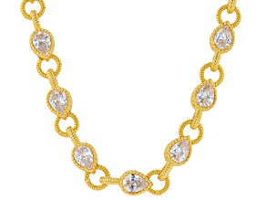 Judith Ripka White Cubic Zirconia 14k Gold Clad Necklace 26.88ctw