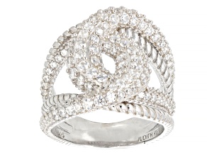 Judith Ripka White Cubic Zirconia Rhodium Over Sterling Silver Ring 2.76ctw