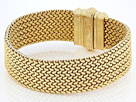 Judith Ripka Pave Cubic Zirconia Accents 14k Gold Clad Woven Verona Bracelet 0.30ctw