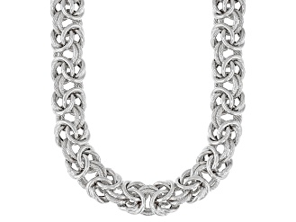 Judith Ripka Rhodium Over Sterling Silver Byzantine Verona Necklace with Cubic Zirconia Accents