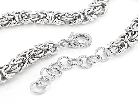 Judith Ripka Rhodium Over Sterling Silver Byzantine Verona Necklace with Cubic Zirconia Accents
