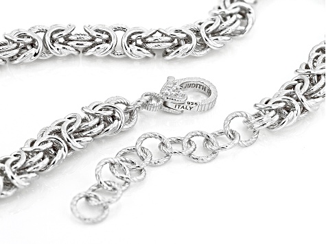 Judith Ripka Rhodium Over Sterling Silver Byzantine Verona Necklace with  Cubic Zirconia Accents