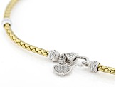 Judith Ripka Bella Luce® Braided Gold Faux Leather Rhodium Over Sterling Verona Station Necklace