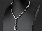 Judith Ripka Bella Luce® Rhodium Over Sterling Silver Textured Oval Rolo Adjustable Verona Necklace