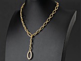 Judith Ripka Cubic Zirconia 14k Gold Clad Textured Oval Rolo Adjustable Verona Necklace