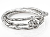 Judith Ripka Rhodium Over Sterling 3 Interlocking Tubogas Verona Bracelet with Bella Luce® Accents