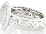 Judith Ripka Cubic Zirconia Rhodium Over Sterling Silver Verona Heart Ring 0.45ctw