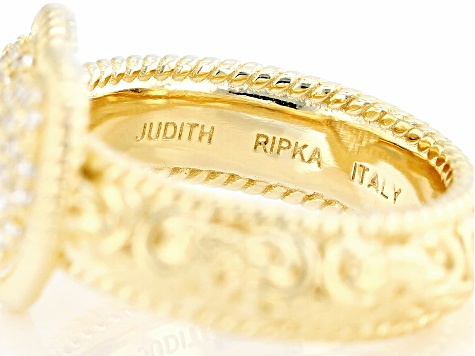 Judith Ripka Cubic Zirconia 14k Gold Clad Verona Heart Ring - JRJ287 ...