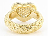 Judith Ripka Cubic Zirconia 14k Gold Clad Verona Heart Ring