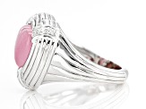 Judith Ripka Pink Jadeite and Cubic Zirconia Rhodium Over Sterling Silver Amour Heart Ring