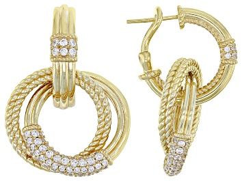 Picture of Judith Ripka Cubic Zirconia 14k Gold Clad Haute Collection Earrings