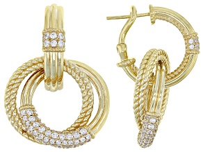 Judith Ripka Cubic Zirconia 14k Gold Clad Haute Collection Earrings
