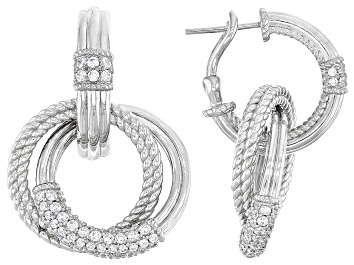 Picture of Judith Ripka Cubic Zirconia Rhodium Over Sterling Silver Haute Collection Earrings