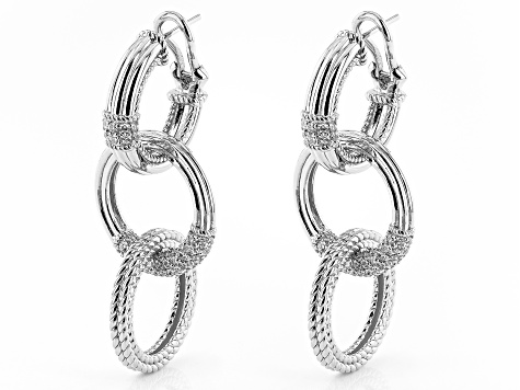 Judith Ripka Cubic Zirconia Rhodium Over Sterling Silver Haute Collection Earrings