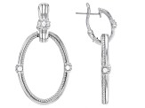 Judith Ripka Cubic Zirconia Rhodium Over Sterling Silver Town & Country Drop Earrings
